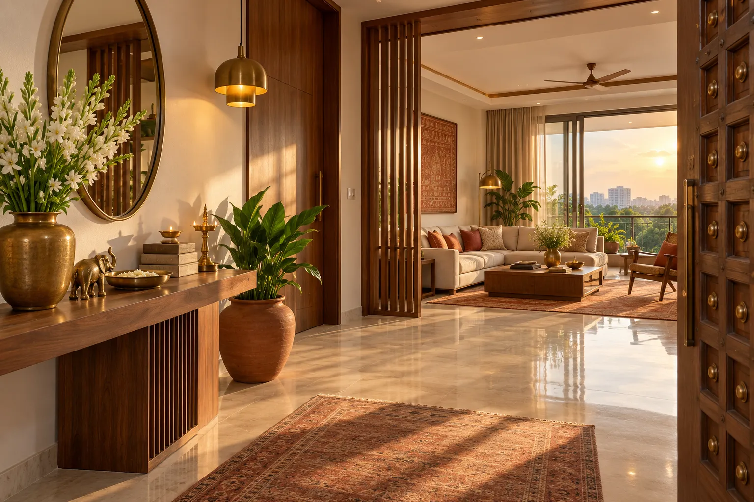 Considered Hyderabad home, prepared for a family arriving from abroad